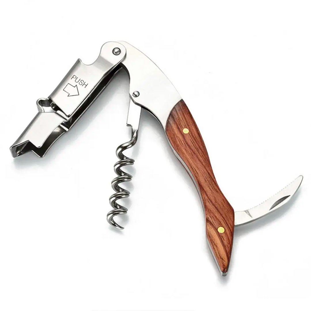 saca rolhas reforcado aco inox e nogueira montegrappa
