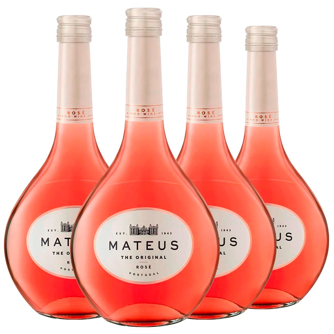 Pack 4 Garrafas Vinho Rosé Mateus 187ml
