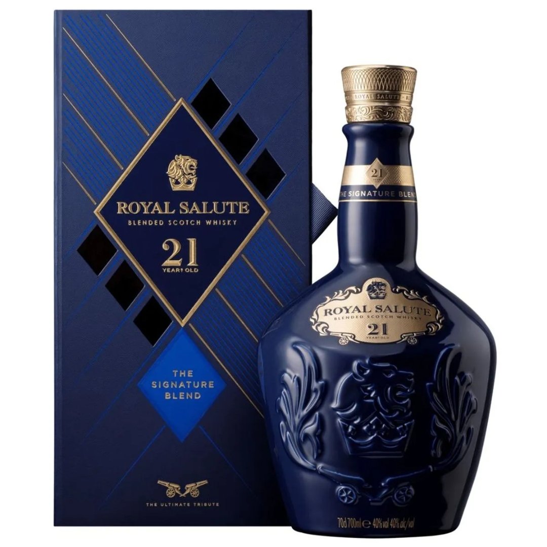 ウイスキー  Salute 21 Signature Blend 750ml Whisky Royal Salute 21 anos The Signature Blend Escocês - 700 ml